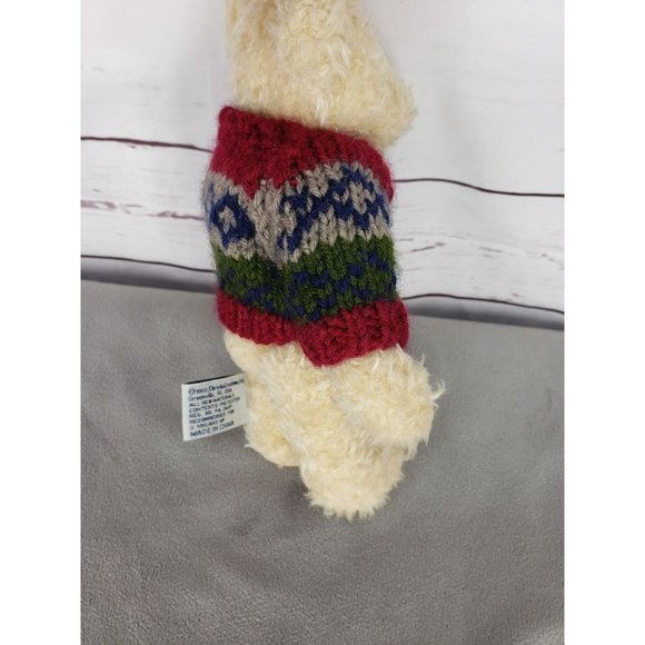 Chrisha Playful‎ Plush Tan Bear with Colorful Sweater Stuffed Teddy Bear - Picture 9 of 10